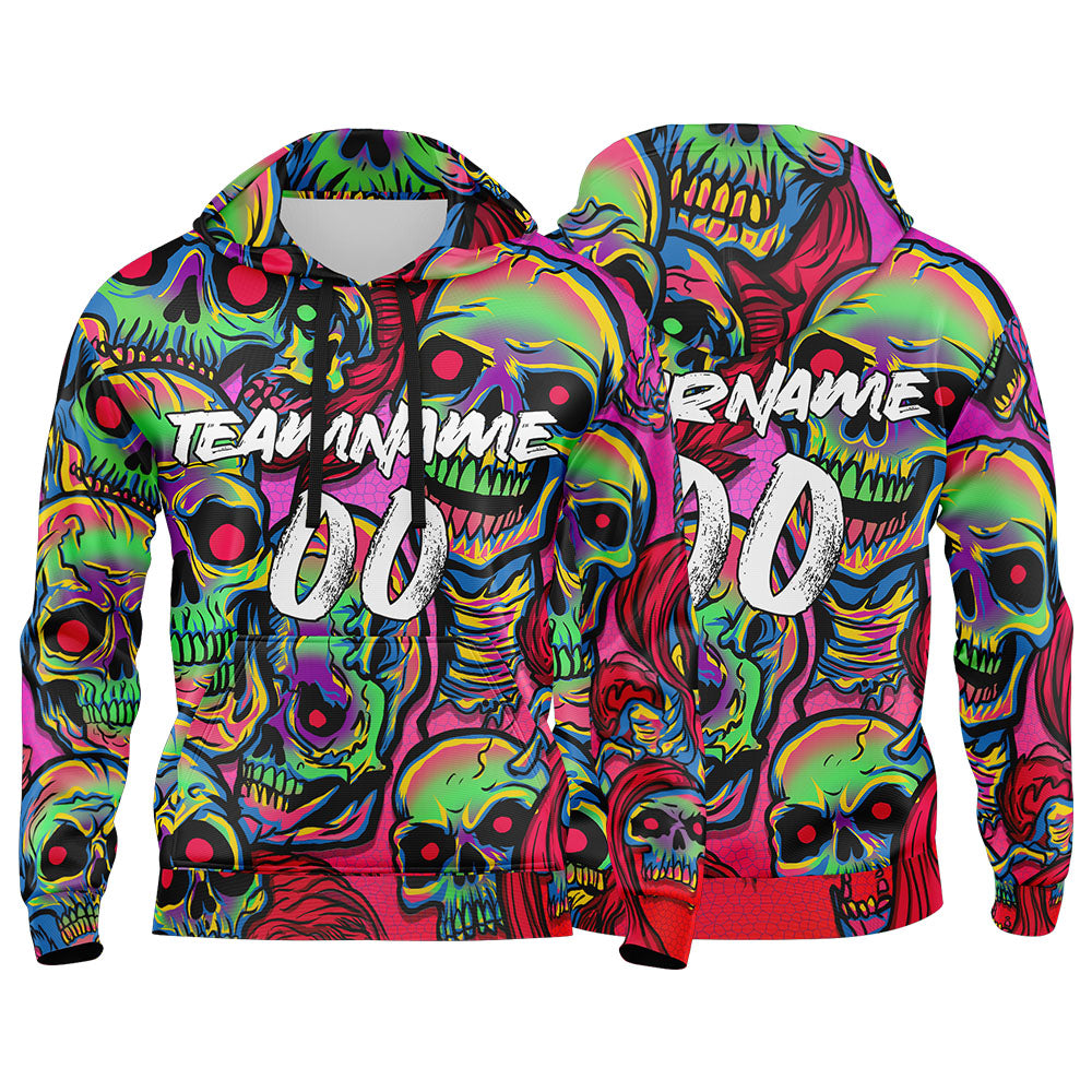 Benutzerdefinierter Sweatshirt-Hoodie für Mann, Frau, Mädchen, Junge. Drucken Sie Ihr Logo, Ihren Namen und Ihre Nummer Rosa&Grün Angebot