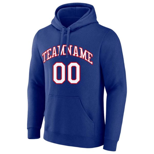 Benutzerdefinierte Authentisch Sweatshirt-Kapuzenpulli Königlich-Weiß-Rot Verkauf – Bild 2