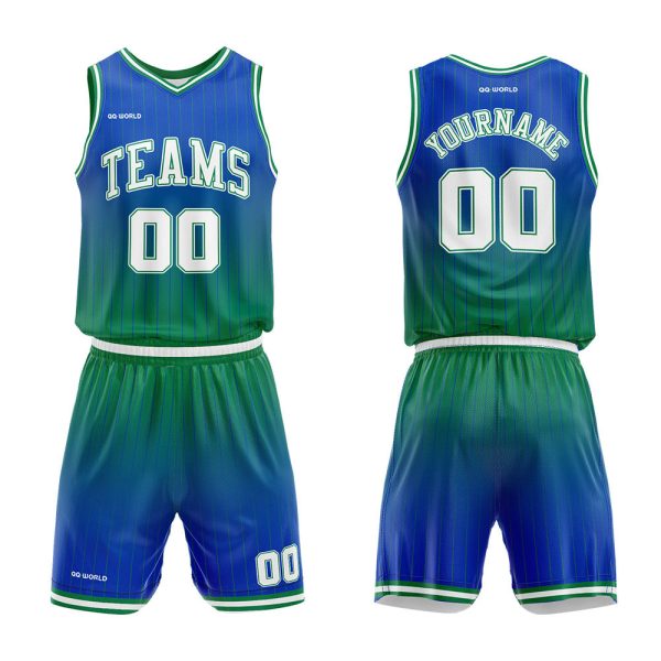 Benutzerdefinierter Streifen Gradient Basketballanzug für Erwachsene und Kinder Personalisiertes Trikot Zu verkaufen – Bild 5