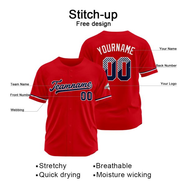 Benutzerdefinierte Authentisch Baseball-Trikot Rot Netz Im Angebot – Bild 3
