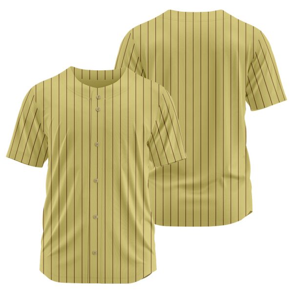 Benutzerdefinierte Authentisch Baseball  Nadelstreifen Gold-Braun Netz Angebot – Bild 2