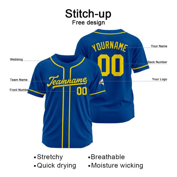 Benutzerdefinierte Authentisch Baseball-Trikot Königsgelb Im Angebot – Bild 2