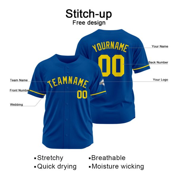 Benutzerdefinierte Authentisch Baseball-Trikot Königsgelb Im Angebot – Bild 2