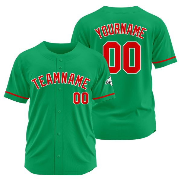 Benutzerdefinierte Authentisch Baseball-Trikot Grün-Rot Online-Schn?ppchen
