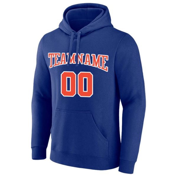 Benutzerdefinierte Authentisch Sweatshirt-Kapuzenpulli Königlich-Orange-Weiß Jetzt online – Bild 2