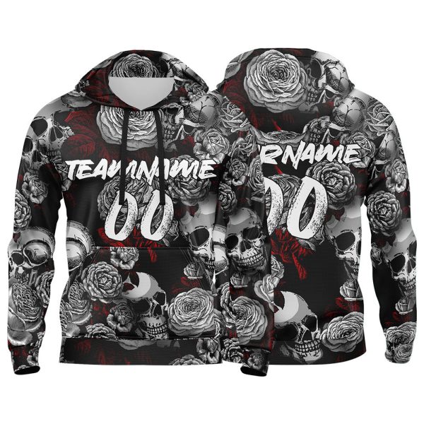 Benutzerdefinierter Sweatshirt-Hoodie für Mann, Frau, Mädchen, Junge. Drucken Sie Ihr Logo, Ihren Namen und Ihre Nummer Grau&Rot Rabatt