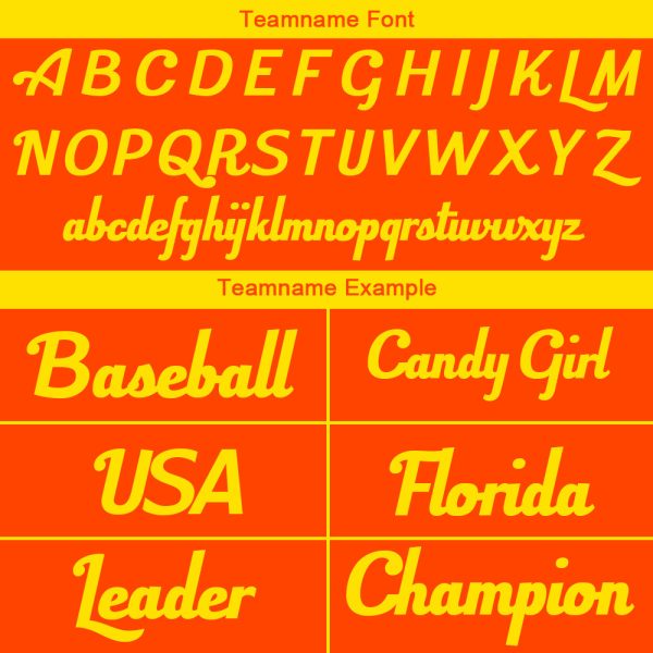 Benutzerdefinierte Authentisch Baseball-Trikot Orange Gelb Verkauf – Bild 4