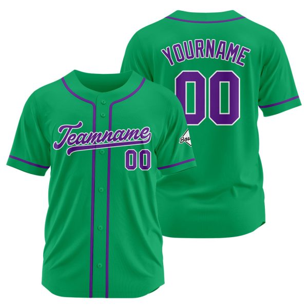 Benutzerdefinierte Authentisch Baseball-Trikot Grün- Lila Online