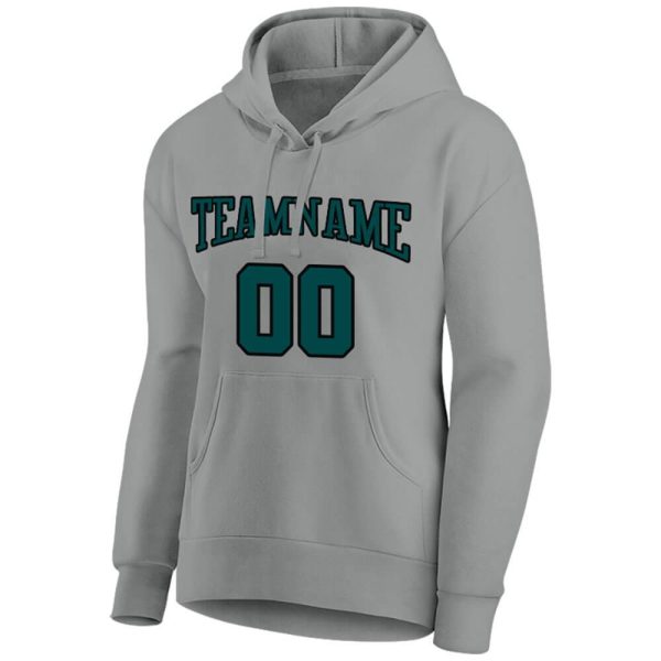 Benutzerdefinierte Authentisch Sweatshirt-Kapuzenpulli Grau-Grün-Schwarz Online – Bild 5