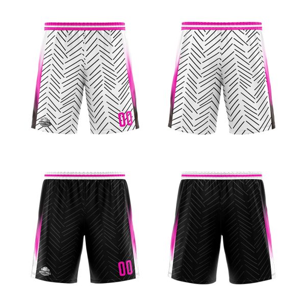 Benutzerdefinierte Reversible Basketball Jersey Personalisierte Print Name Nummer Logo Chevron-Weiß&Schwarz Angebot – Bild 3