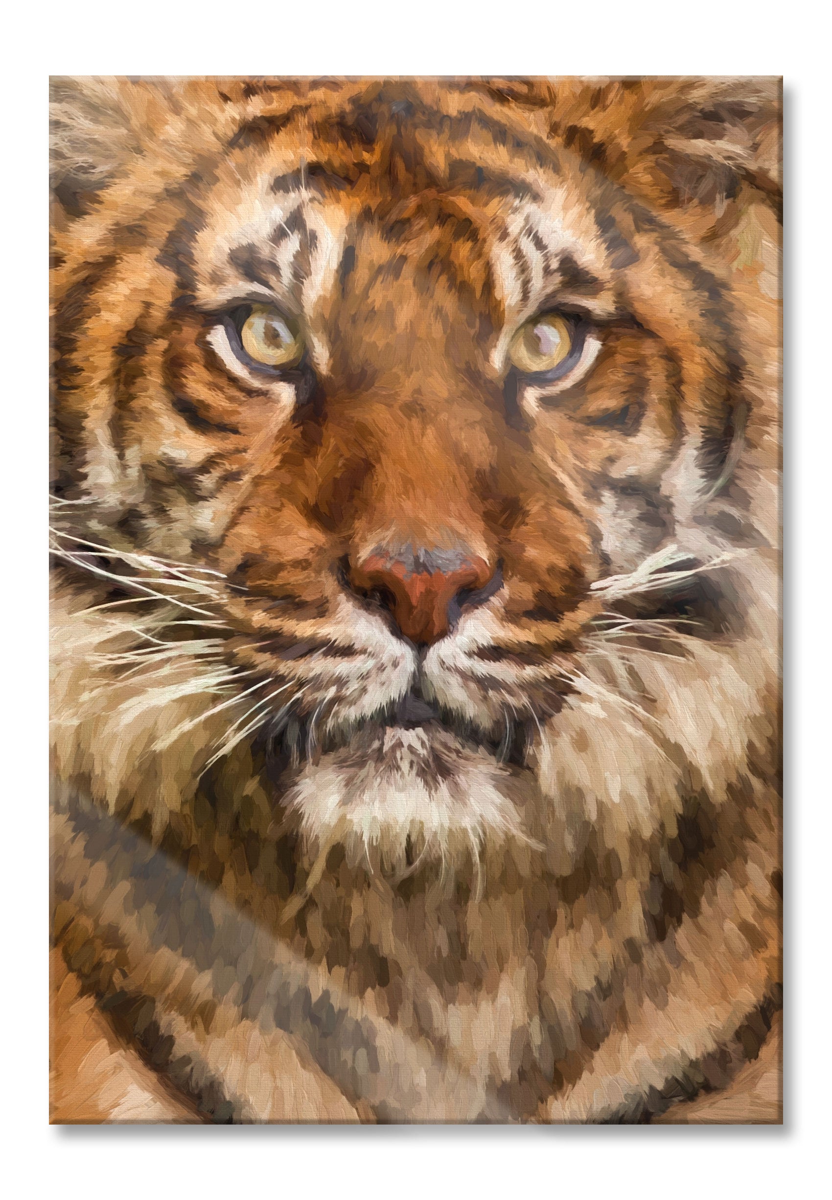 Aufmerksamer Tiger, Glasbild Verkauf