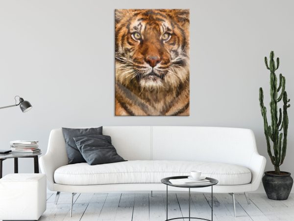 Aufmerksamer Tiger, Glasbild Verkauf – Bild 2