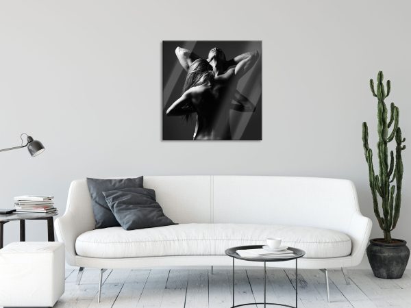 Fitness Paar, Glasbild Quadratisch Verkauf – Bild 2