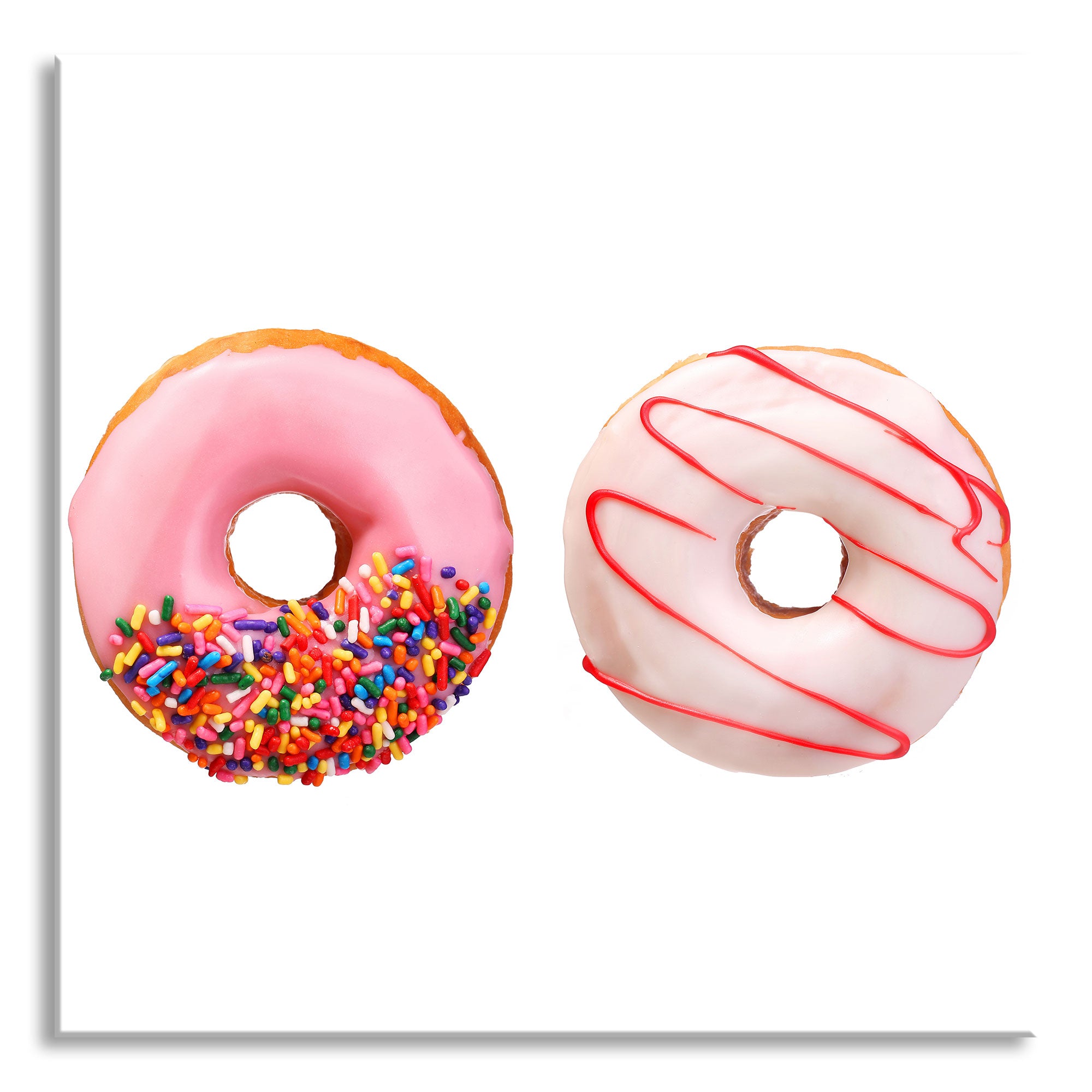 Glasierte Donuts, Glasbild Quadratisch Rabatt