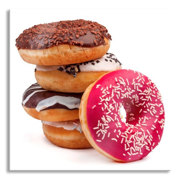 Süße Donuts, Glasbild Quadratisch Online-Schn?ppchen